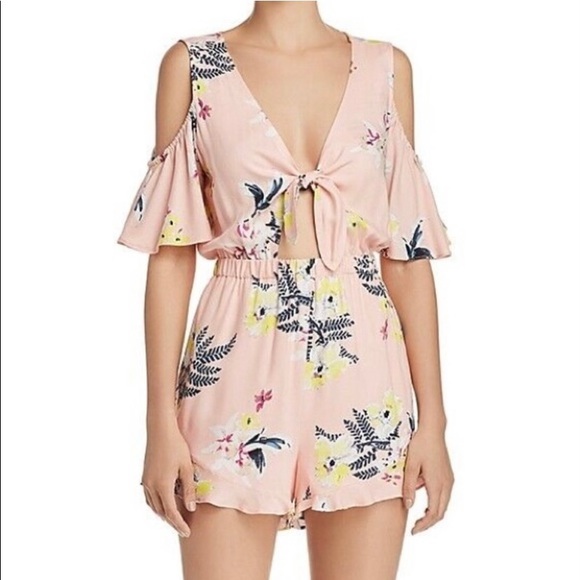 🎉2/$60 sale🎉 JACK BY BB DAKOTA Skylar Womens Floral Tie Front Romper - Picture 3 of 4